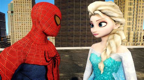 elsa and spider man